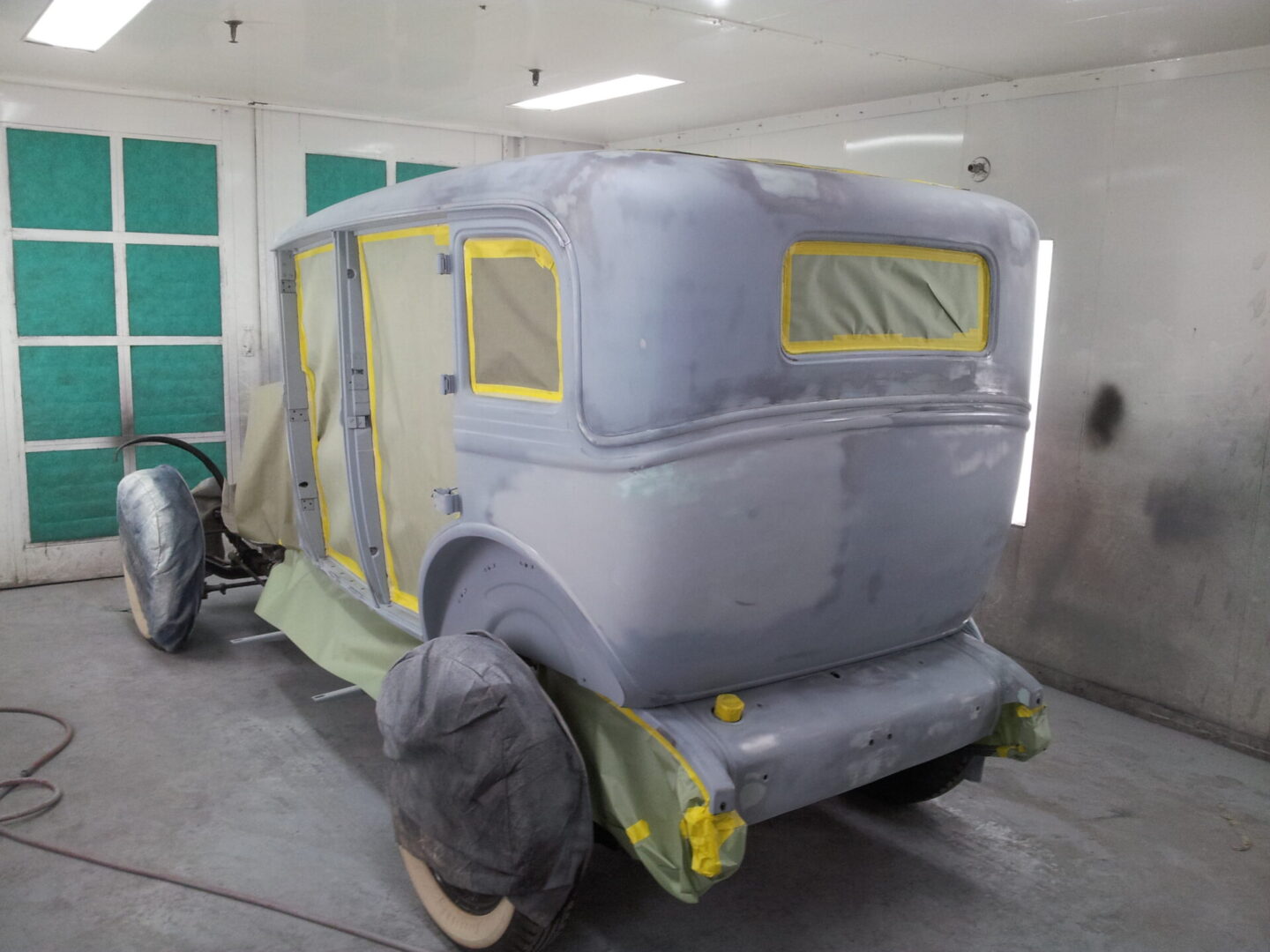 A 1930 Chevrolet being repainted