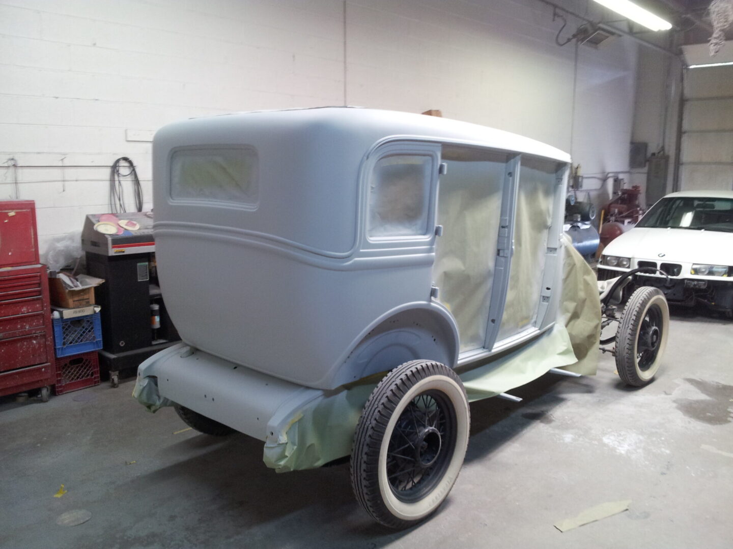 A white painted 1930 Chevrolet