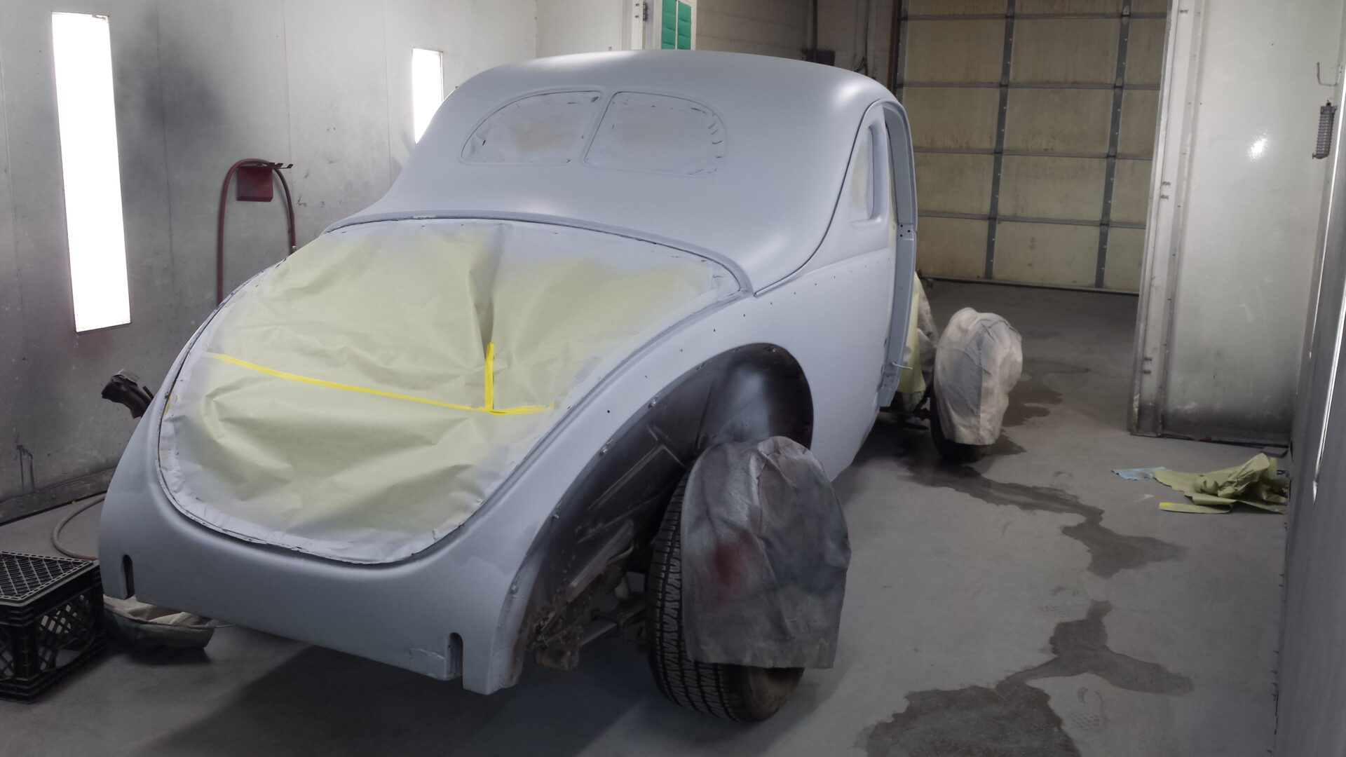An ongoing paint job for the 1940 Ford model