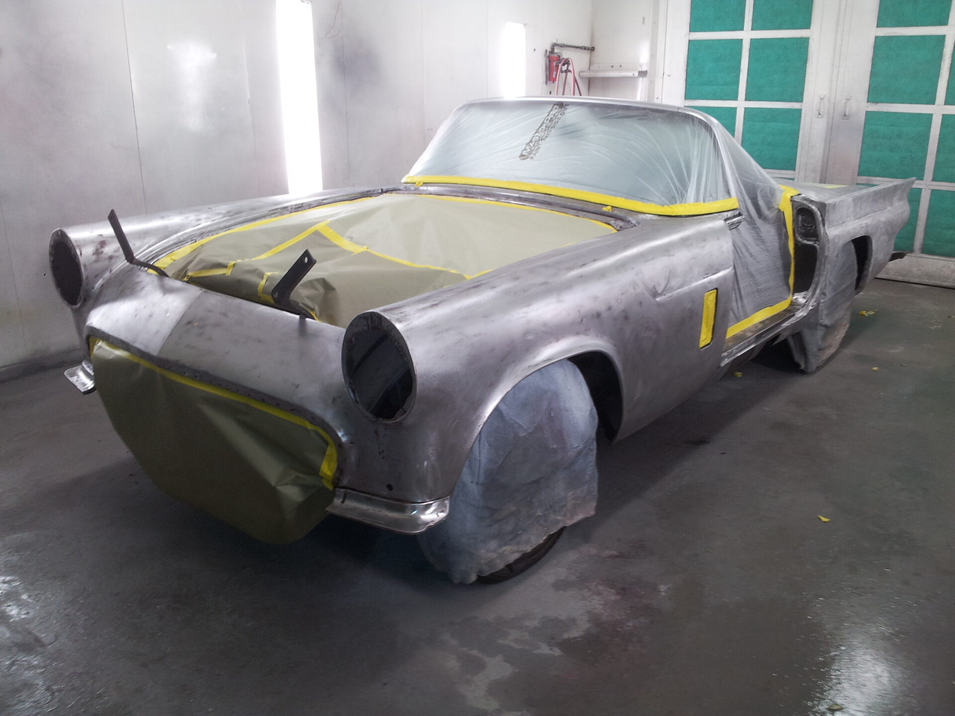 A 1957 Ford Thunderbird going for a paint job
