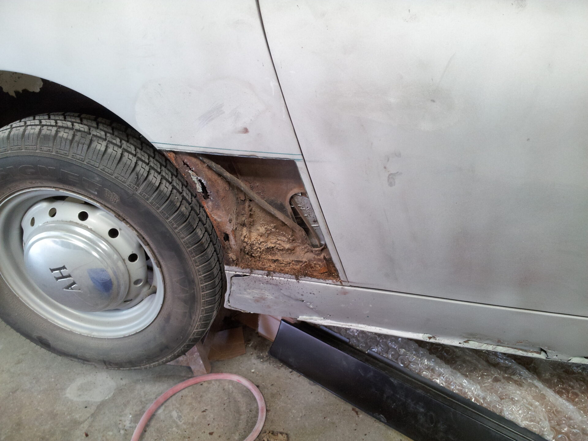 A rusted part of the 1959 Austin Healey