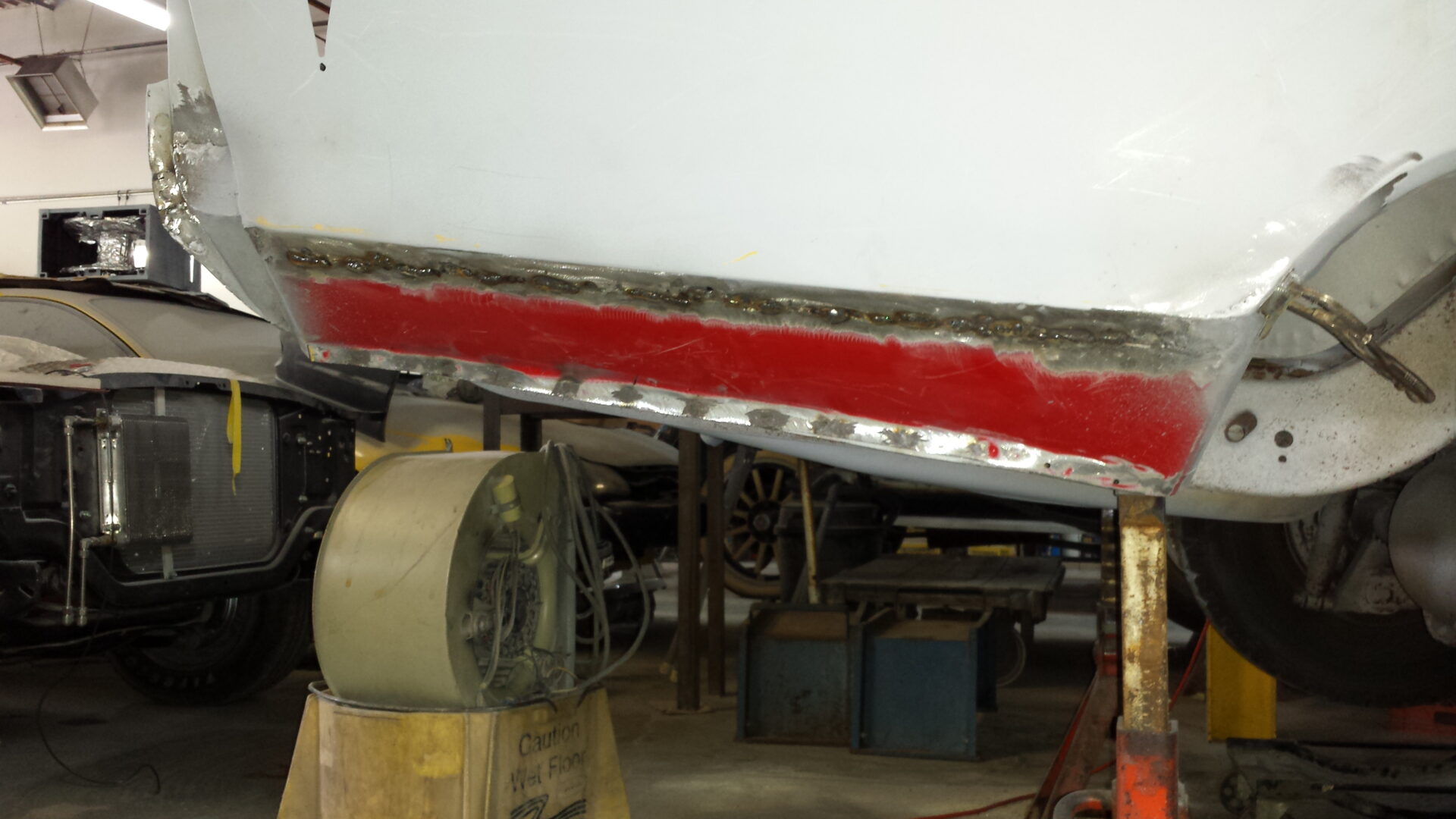 A repaired portion of the 1965 Pontiac Grand Prix