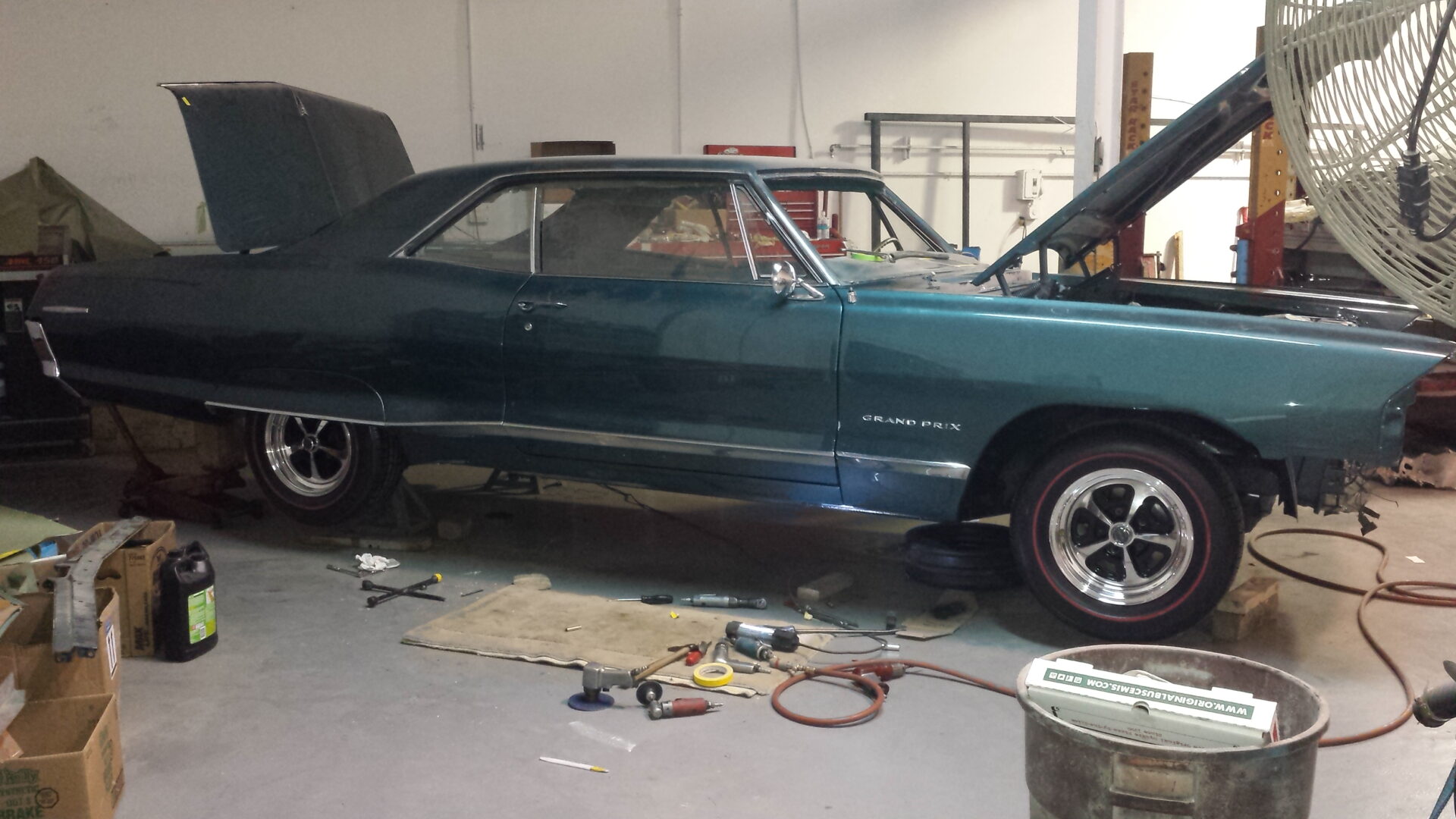 A partially completed 1965 Pontiac Grand Prix