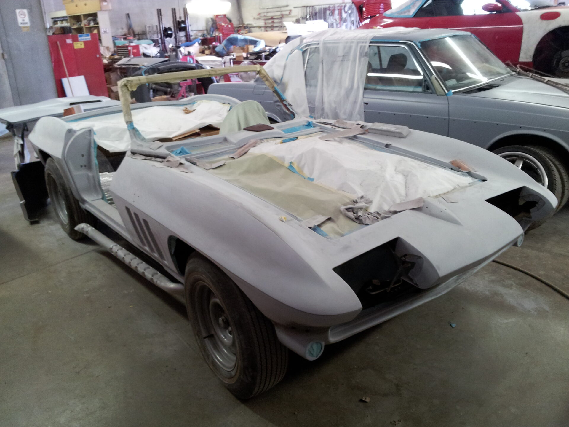 A 1966 Corvette ready for a paint job
