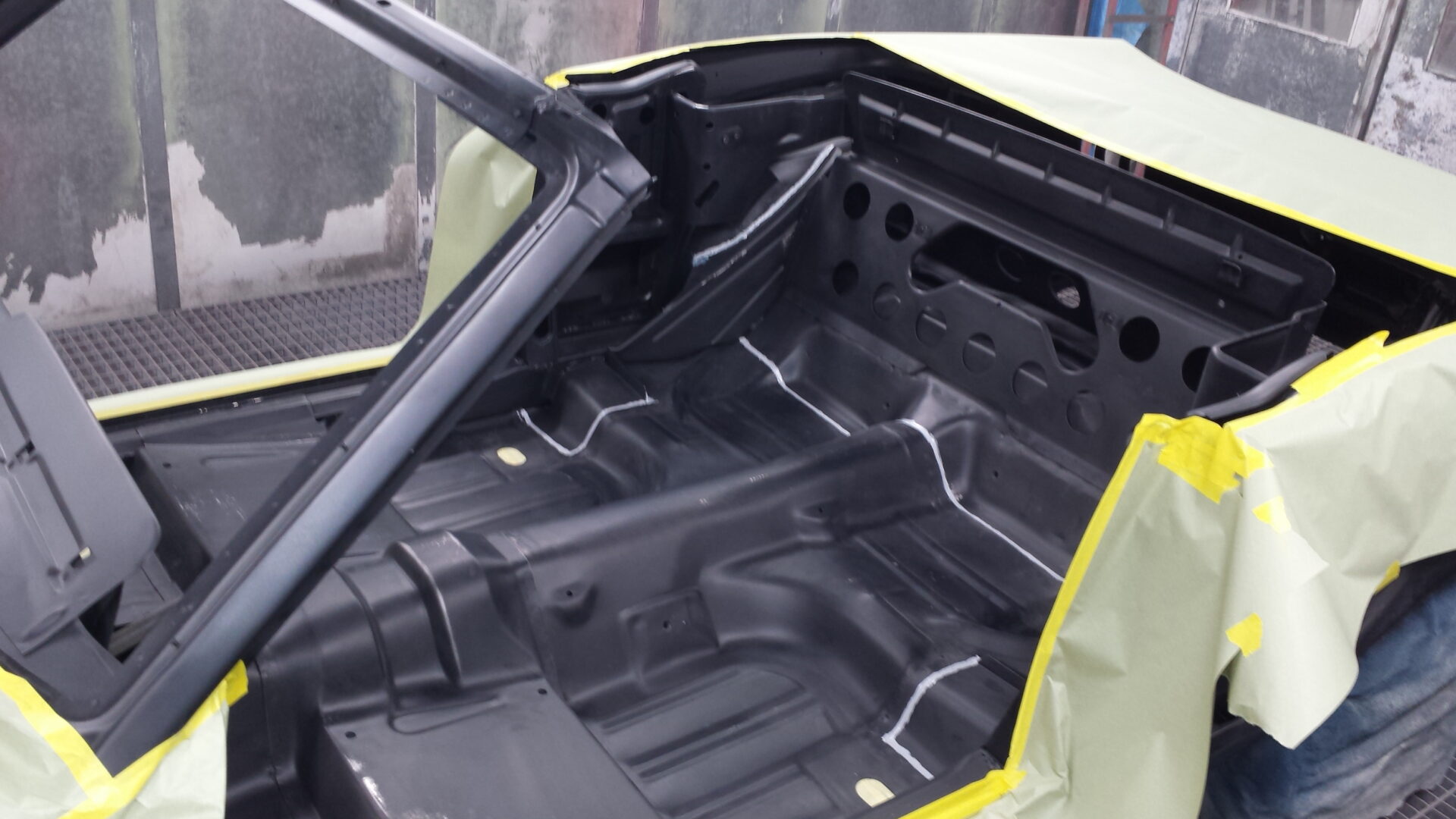 A close up on the interior frame of the 1967 Ford Mustang Convertible