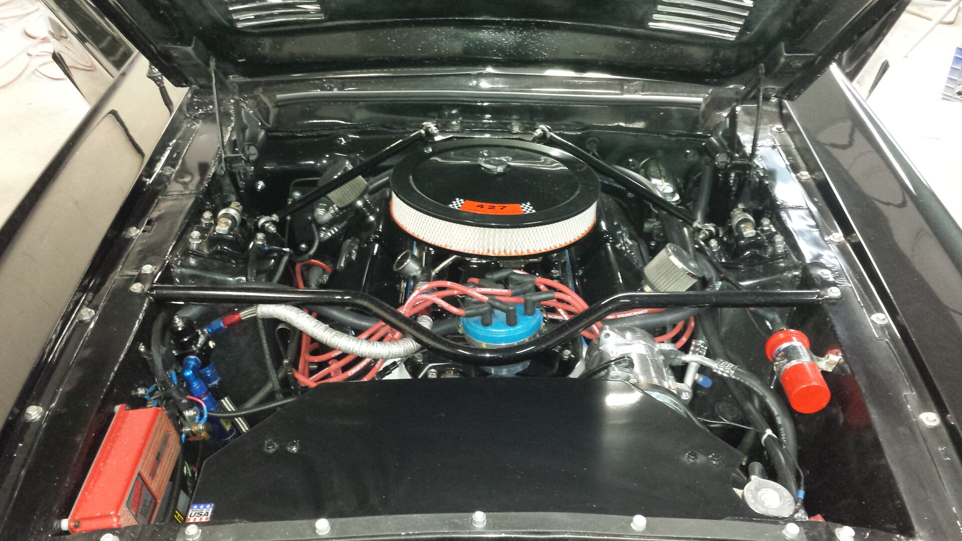An engine of the 1967 Ford Mustang Fastback