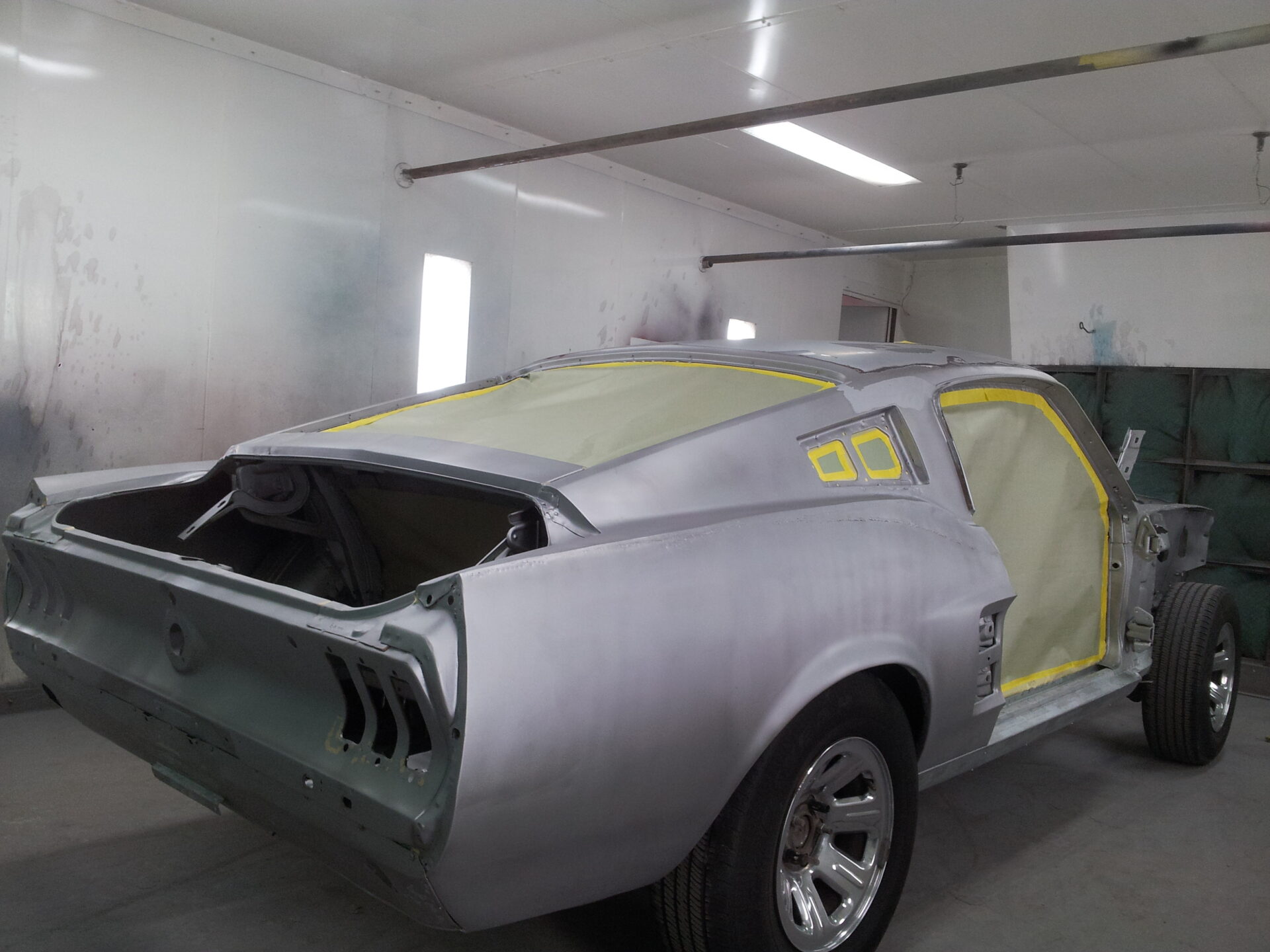 A 1967 Ford Mustang Fastback ready for a paint job