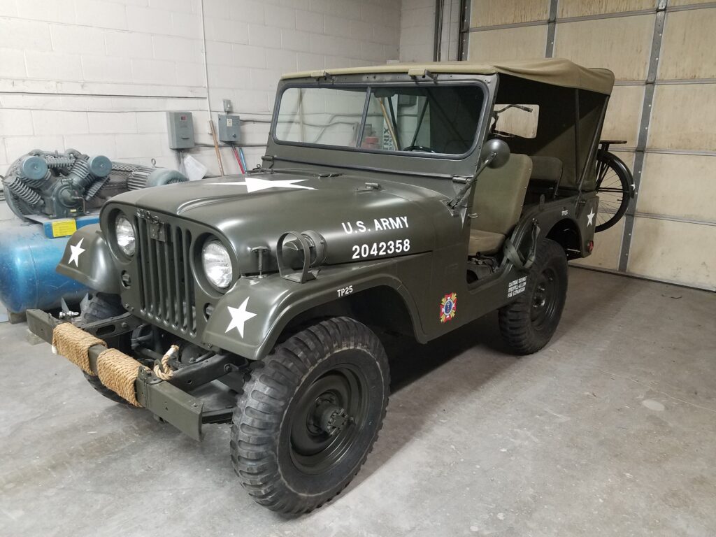 A fully painted 1953 Military Jeep
