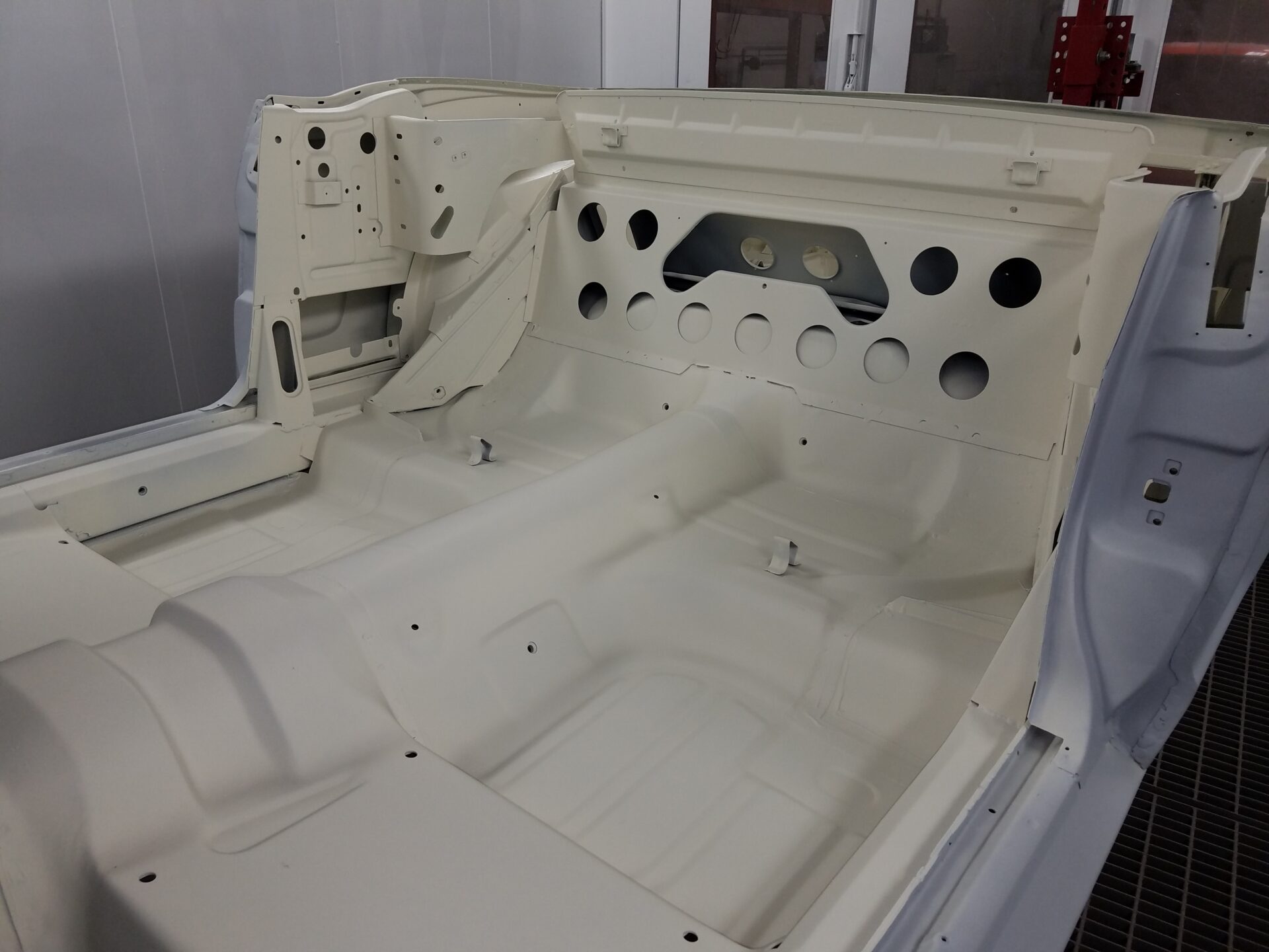 White coating for the interior of the 1966 Ford Mustang Convertible