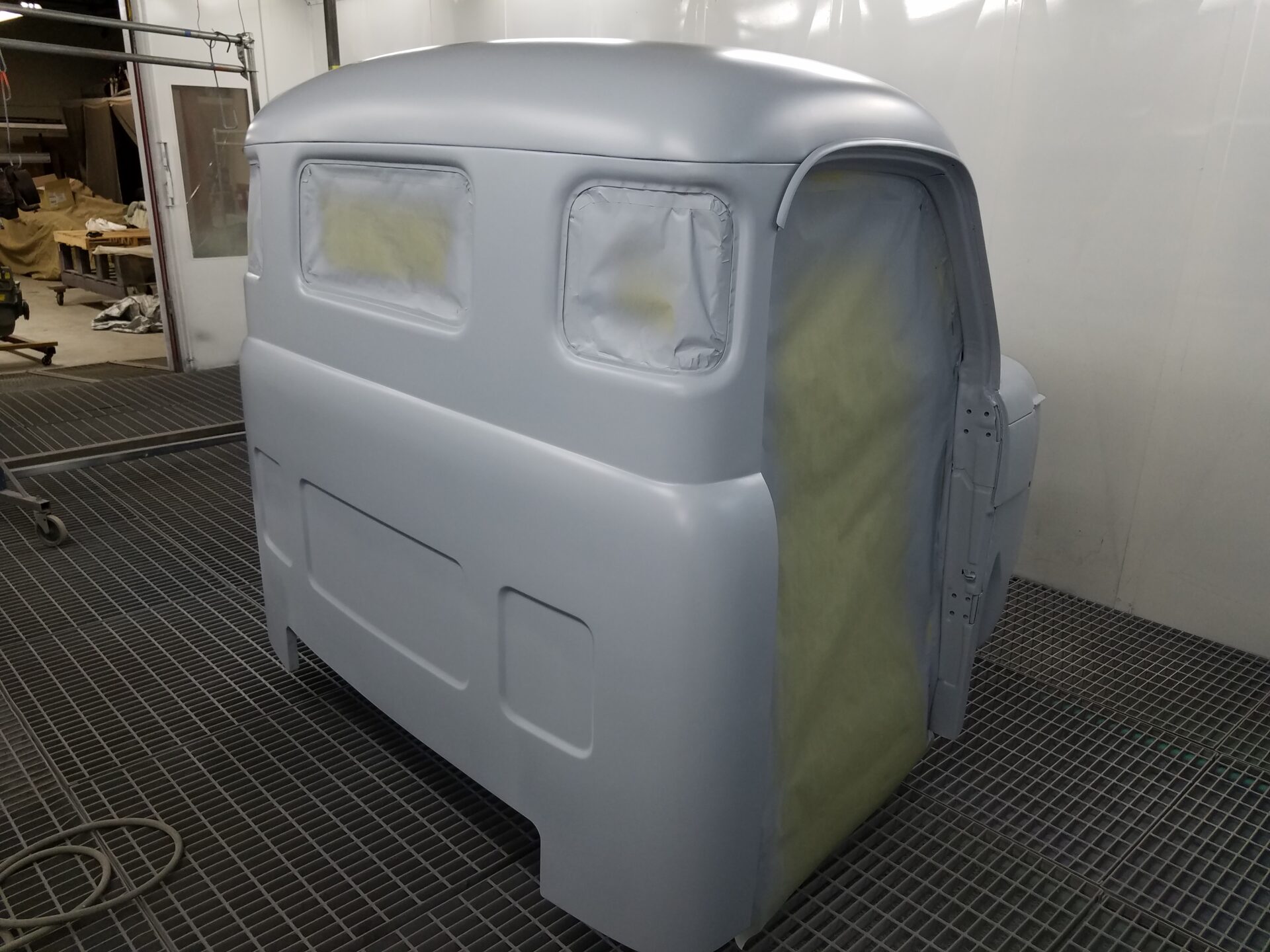 A partially finished paint job for the 1952 Dodge B3B