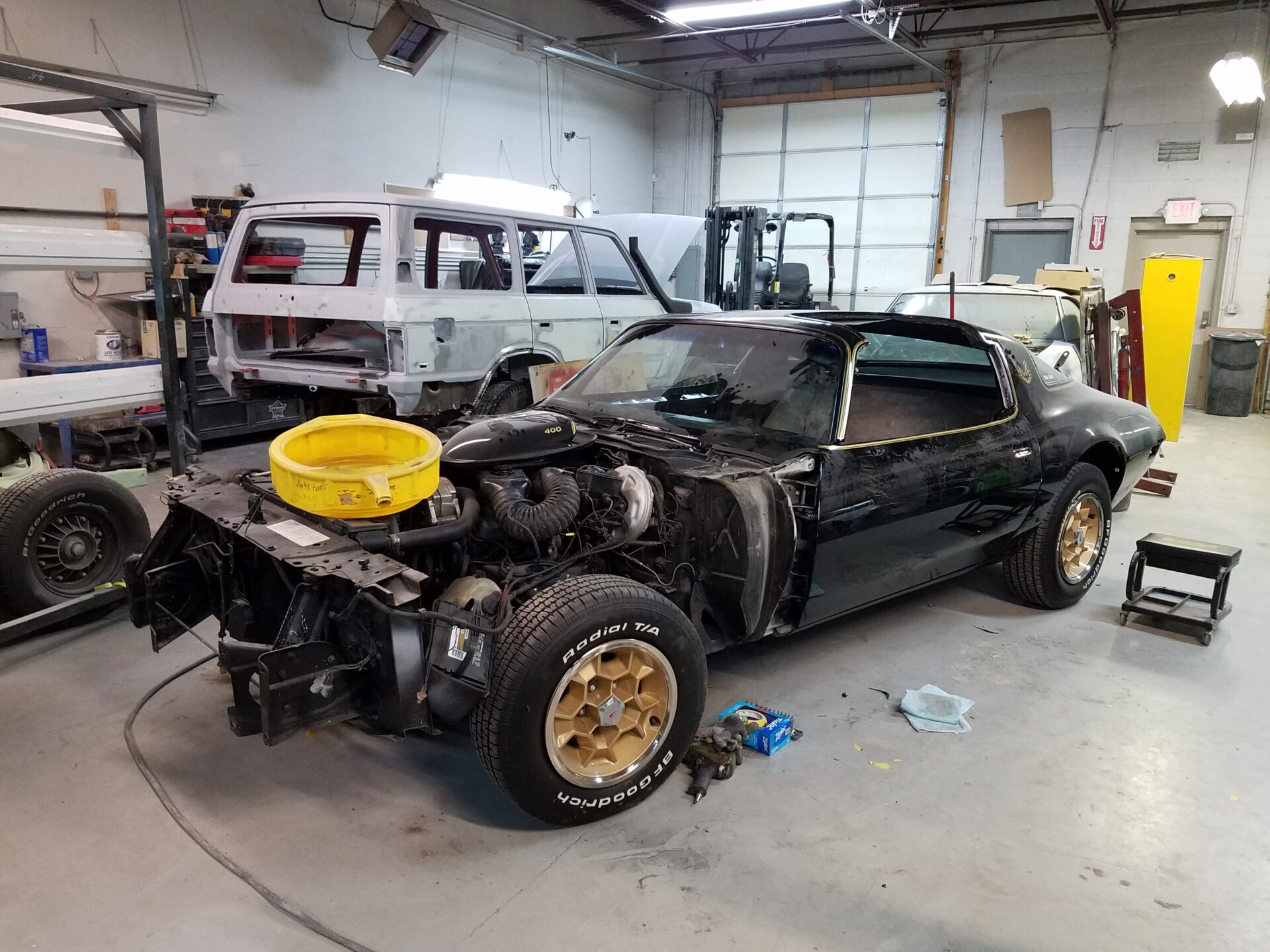 A disassembled 1976 Pontiac Trans Am S/E