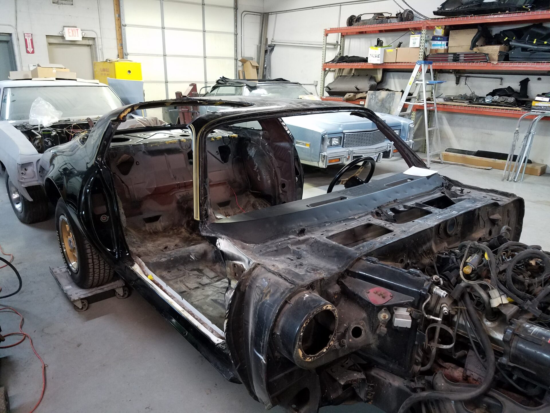 Parts of the 1976 Pontiac Trans Am S/E removed