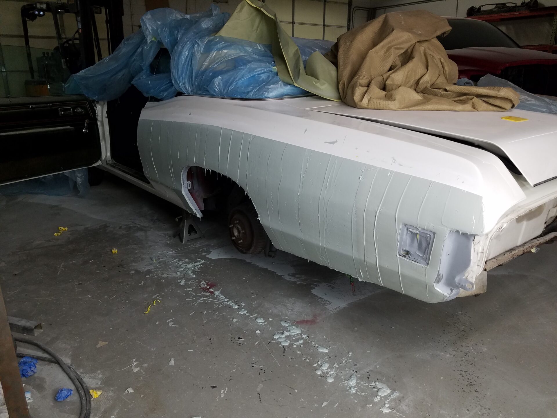 White paint splashed on 1970 Pontiac Bonneville