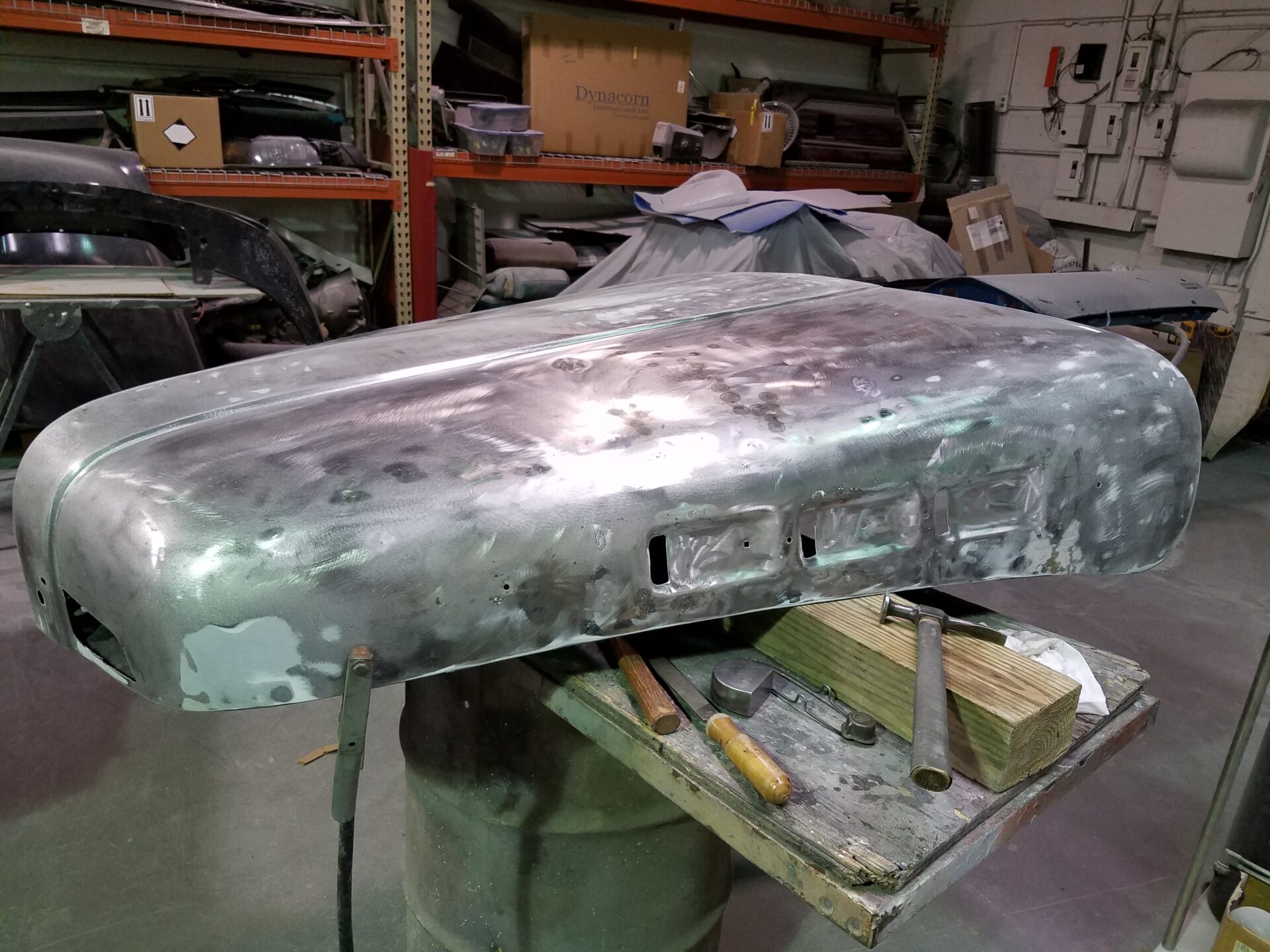 A part of the 1952 Ford F100 to be painted