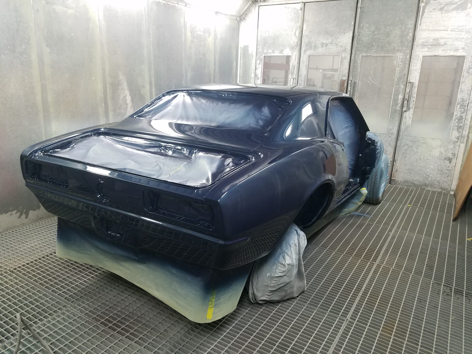 Dark blue paint on the 1968 Chevy Camaro SS