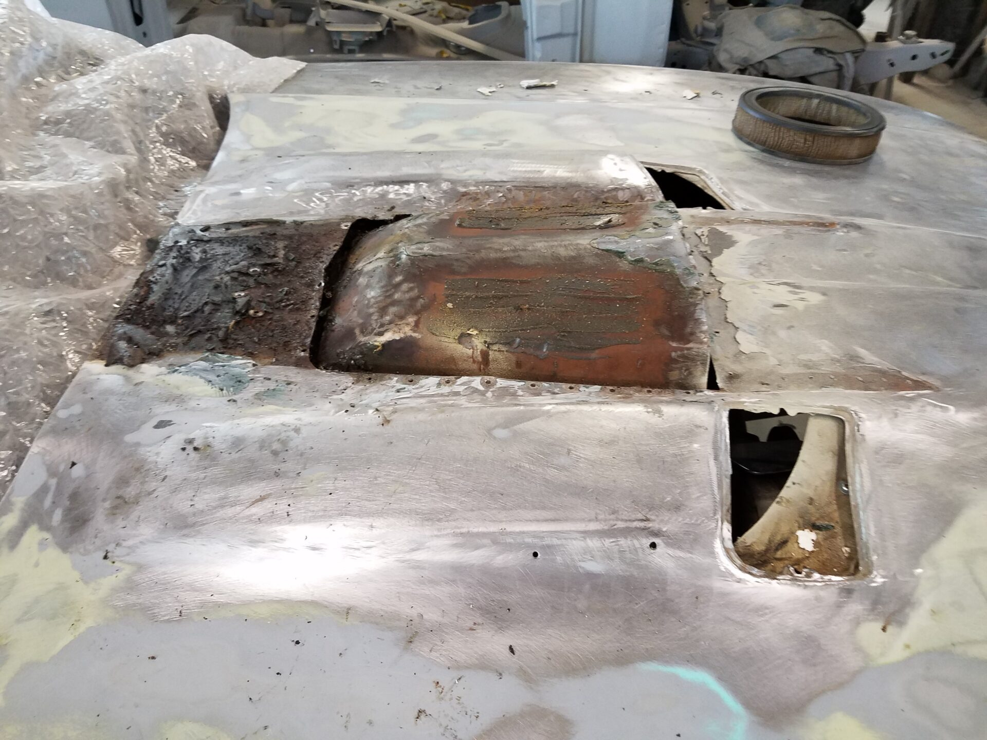 Rusting parts of the 1968 Pontiac Firebird