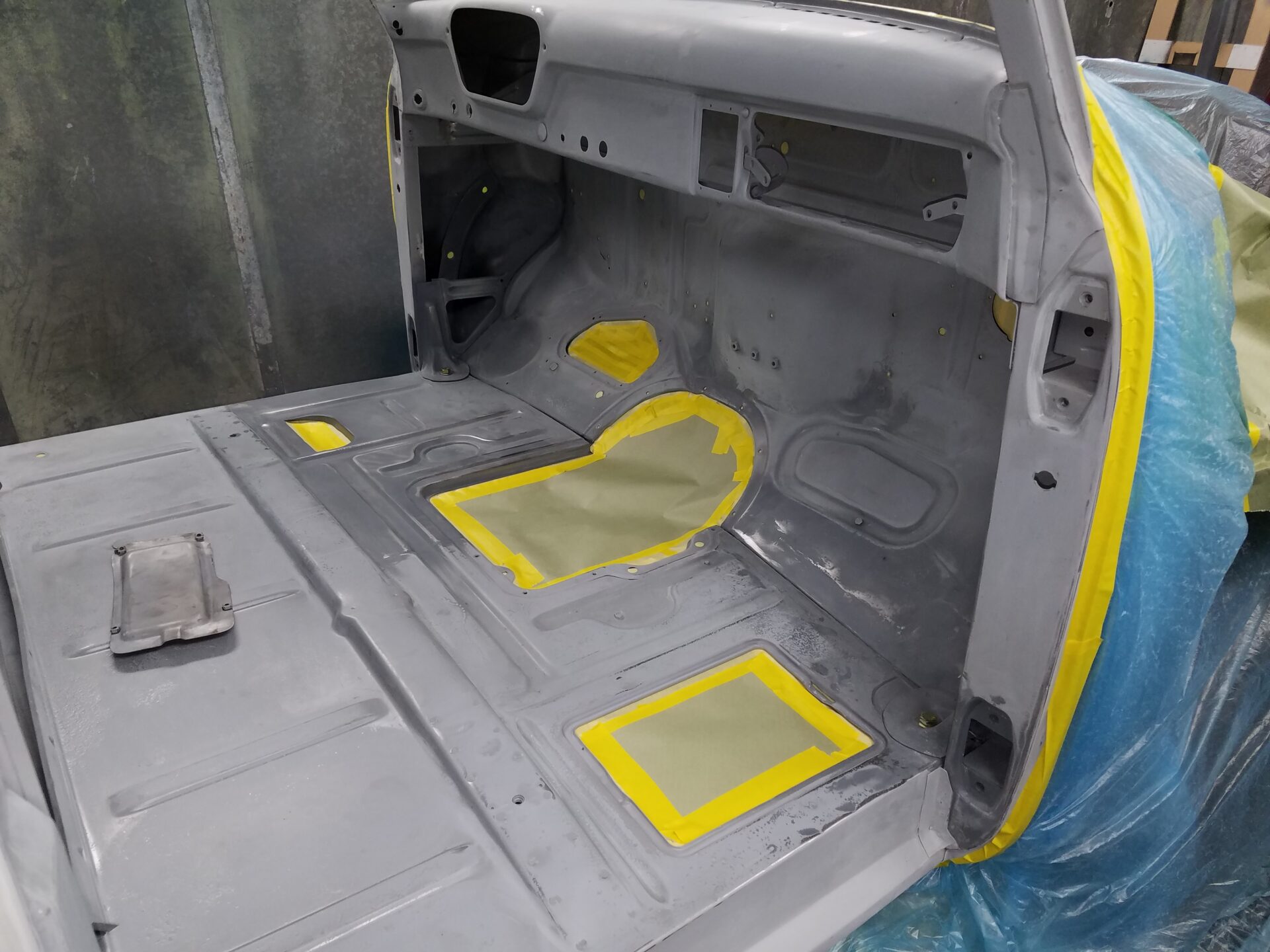 A look at the flooring of the 1953 Ford F100