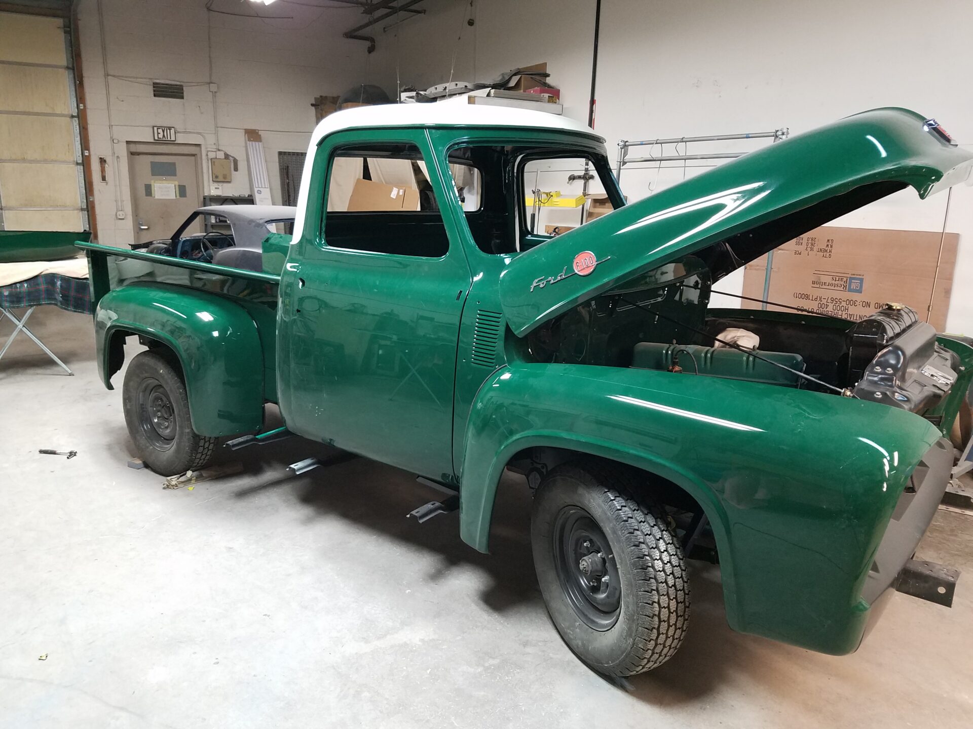 A newly painted 1953 Ford F100