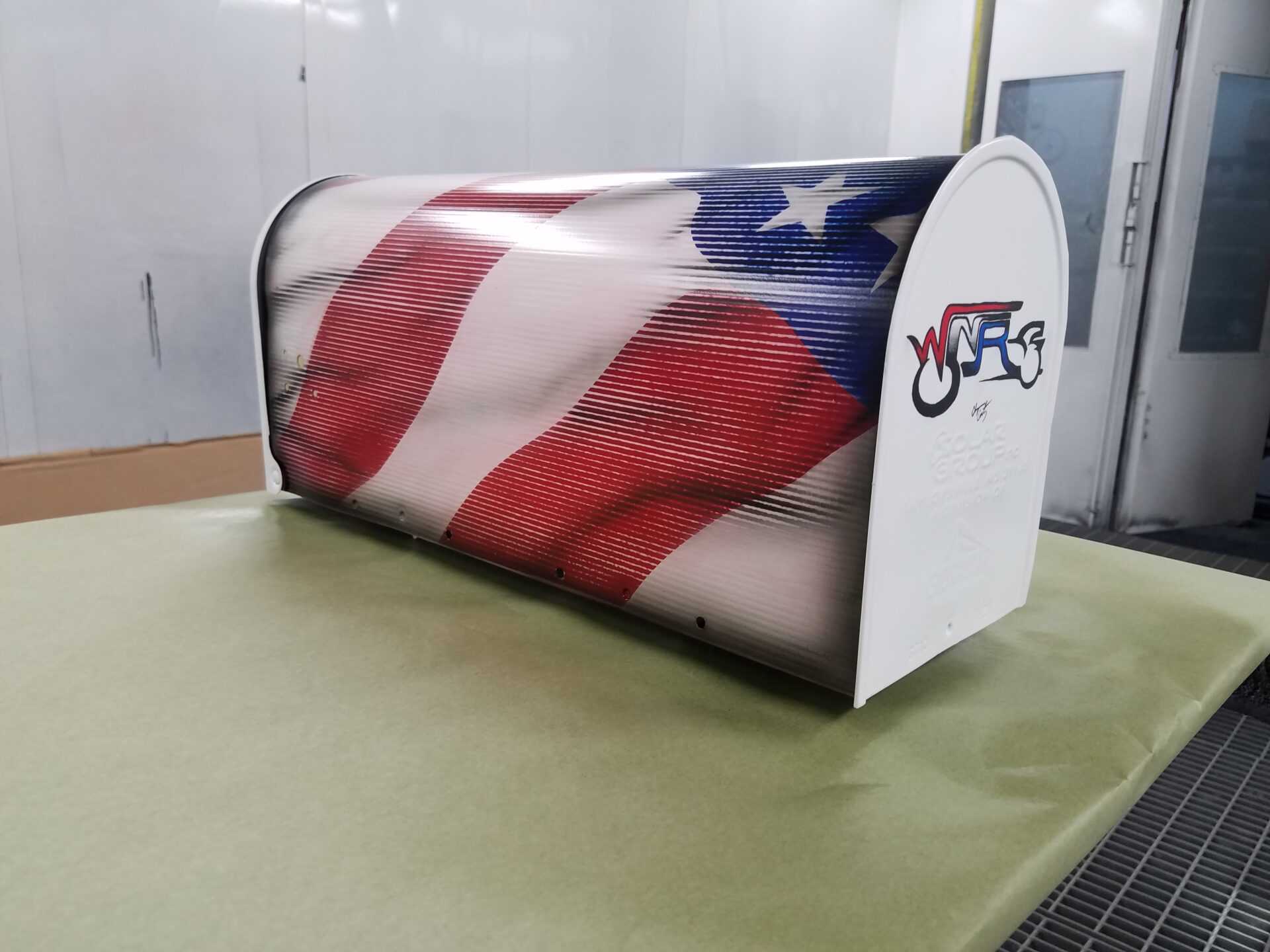 American flag mailbox